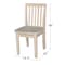 International Concepts Rectangle Set of 2 Mission Juvenile Chairs, 13 in W, 16 in L, 26 in H, Wood, Unfinished 263P - alternate 3